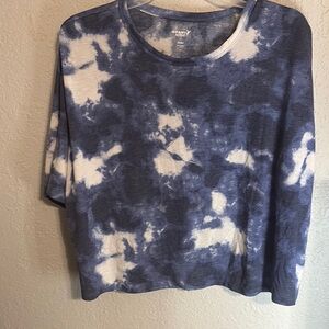GAP Women's Blue Tie-Dye Top